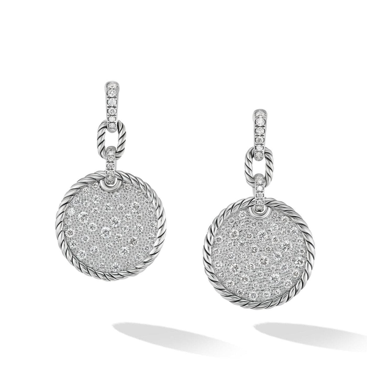 DAVID YURMAN DY Elements® Convertible Drop Earrings in Sterling Silver with Diamonds, 38.3mm