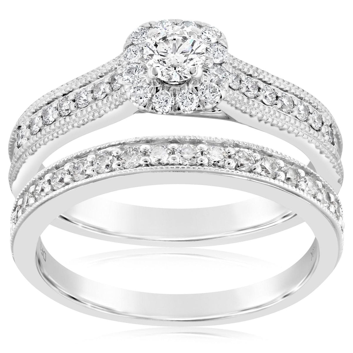 Estate Milgrain Detailed Wedding Set