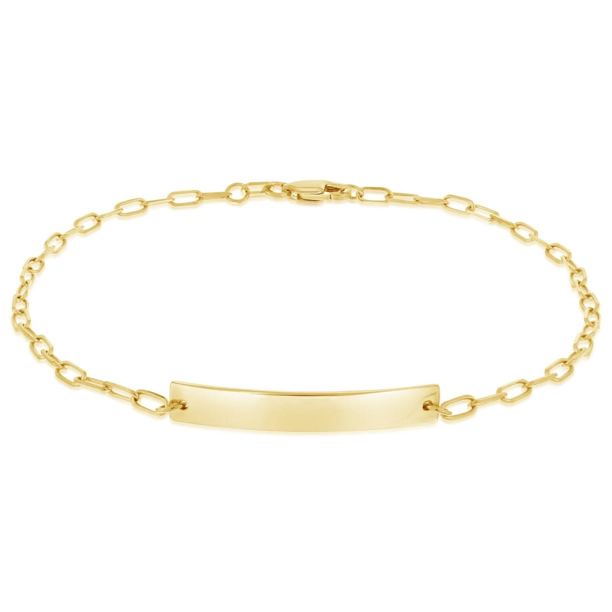 Engravable ID Bar Paperclip Bracelet