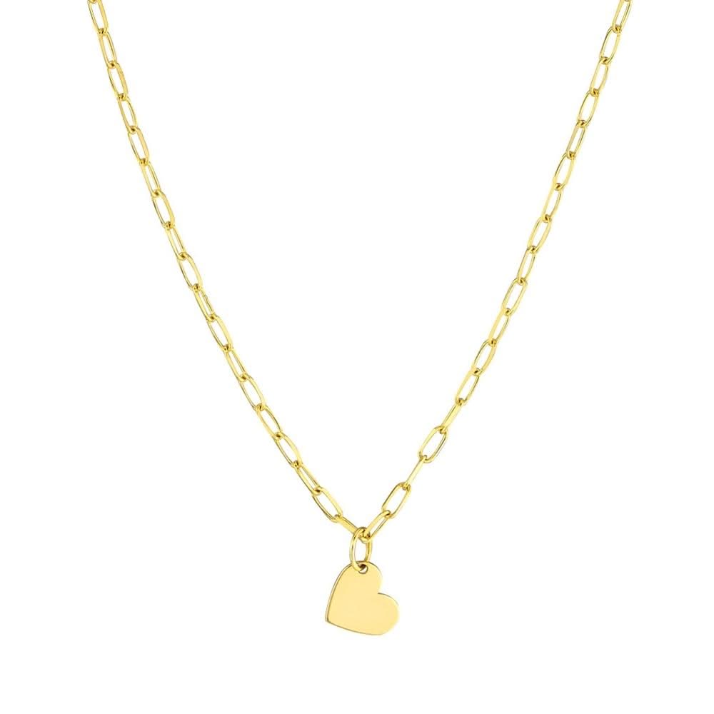 Dangle Heart Paperclip Chain Necklace
