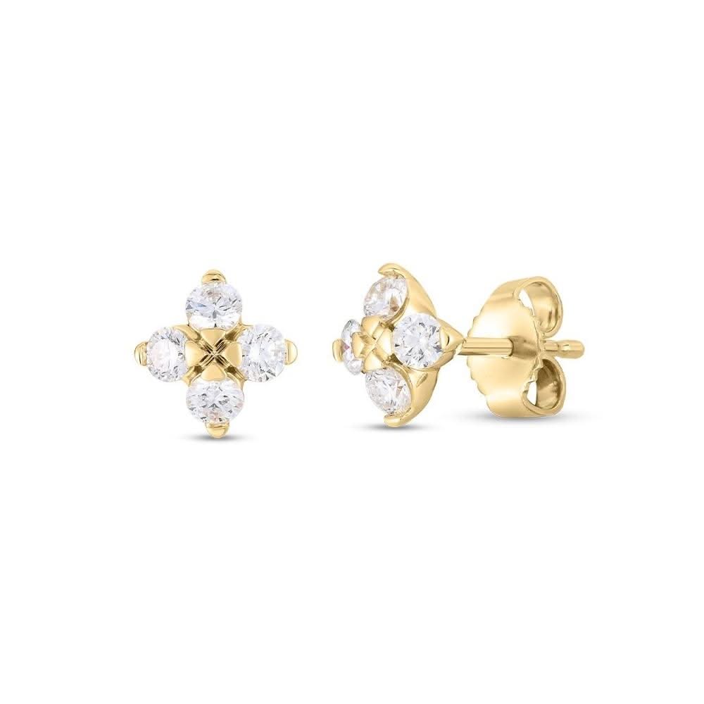 ROBERTO COIN Love in Verona Small Diamond Flower Studs