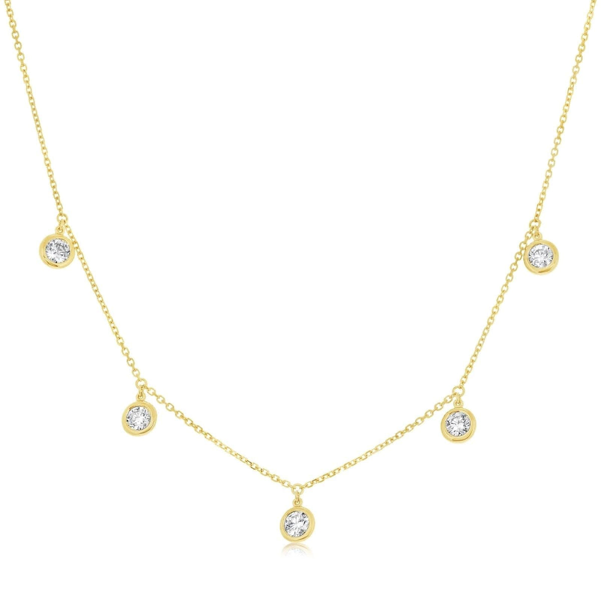 Diamond Dangle Bezel Necklace