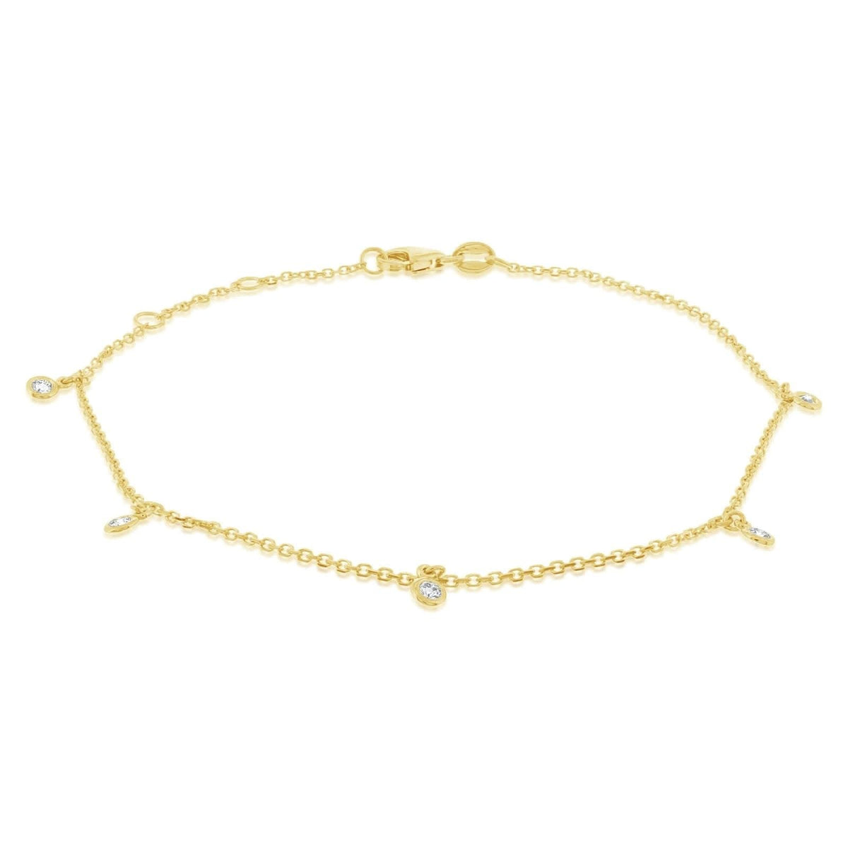 Bezel Set Diamond by the Inch Drop Bracelet