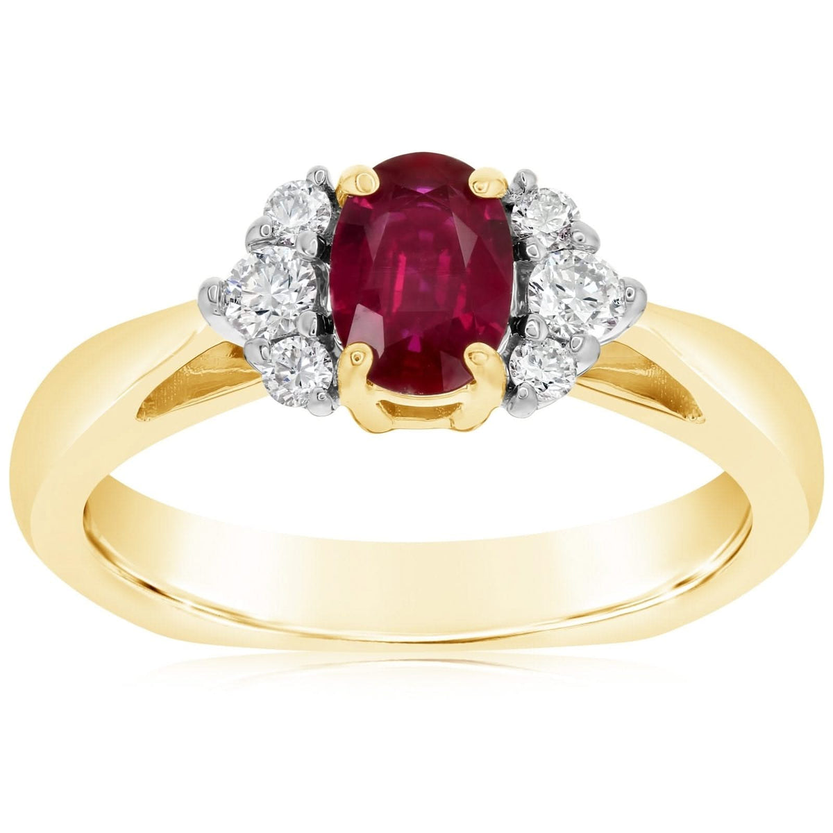 Two Tone Ruby & Diamond Ring