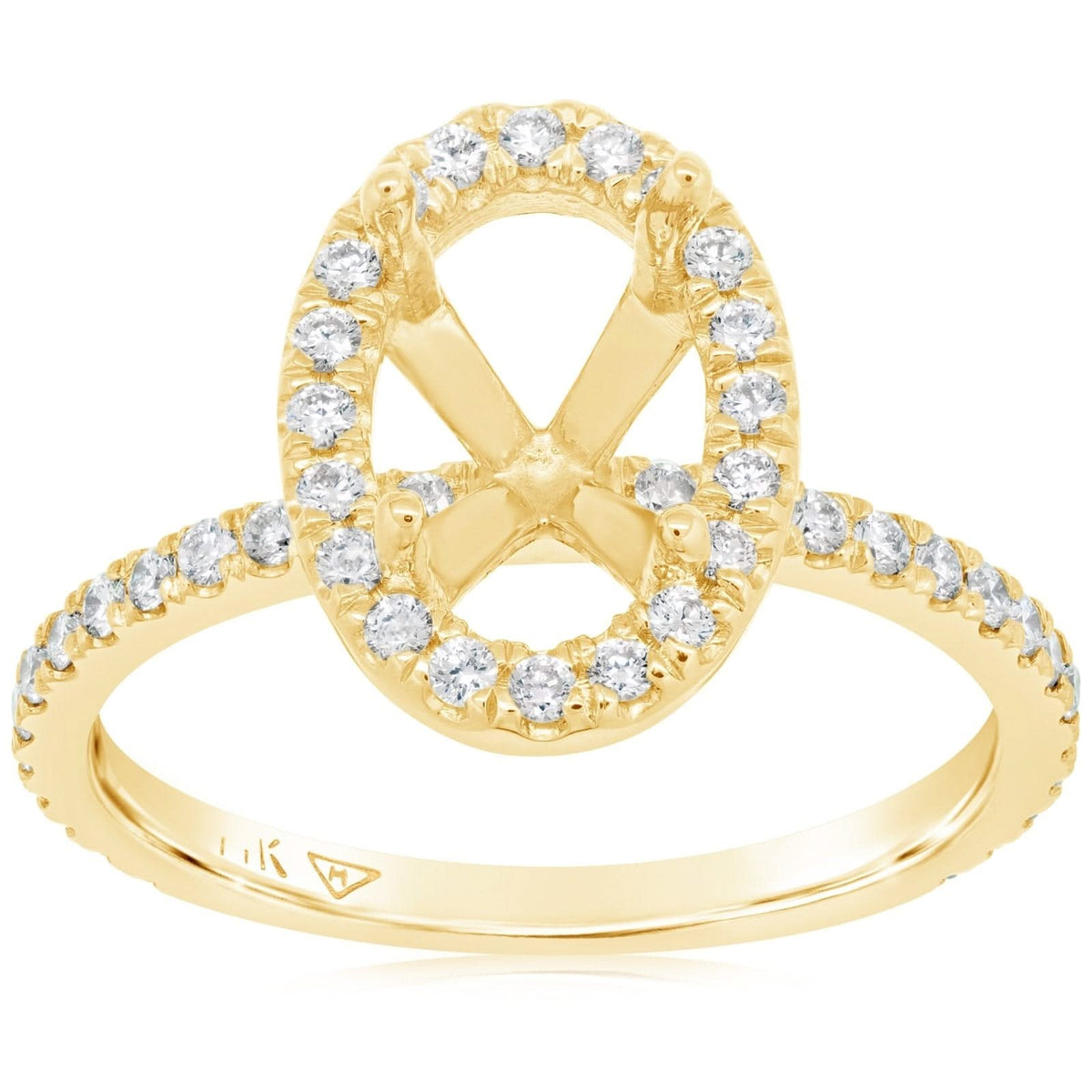 Estate Oval Shape Diamond Semi-Mount