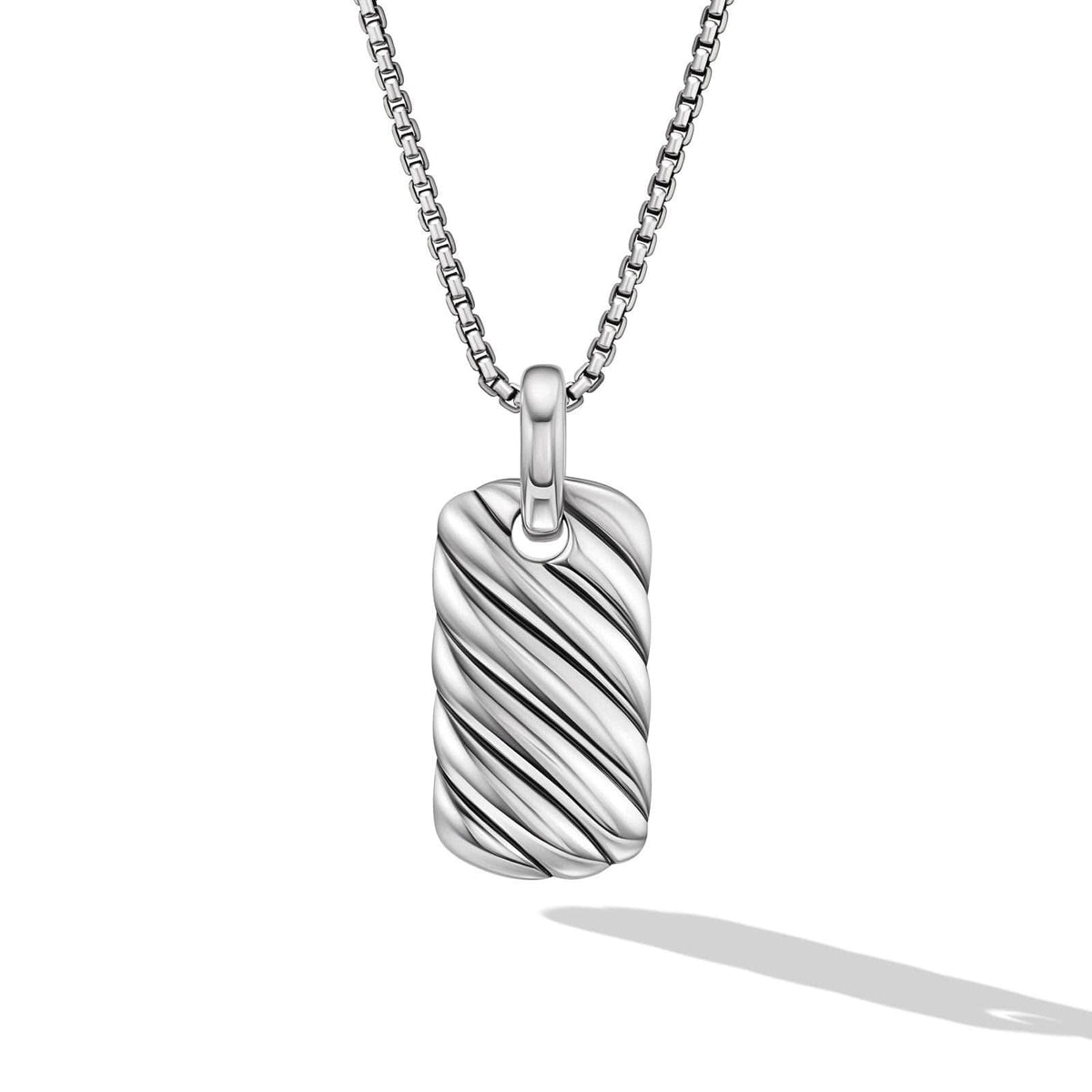 DAVID YURMAN Petite Sculpted Cable Tag in Sterling Silver, 24mm