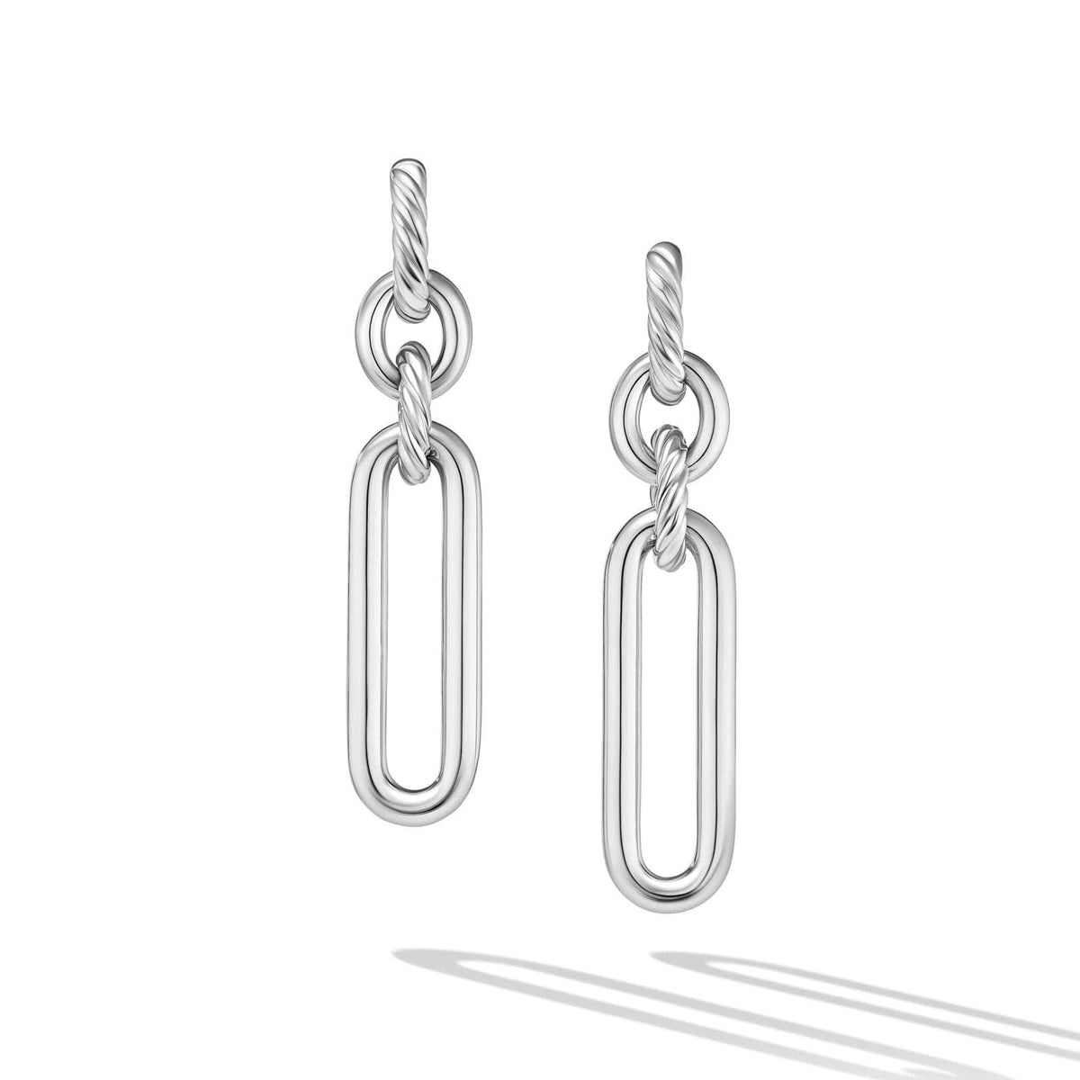 DAVID YURMAN Lexington Double Link Drop Earrings in Sterling Silver, 53.5mm