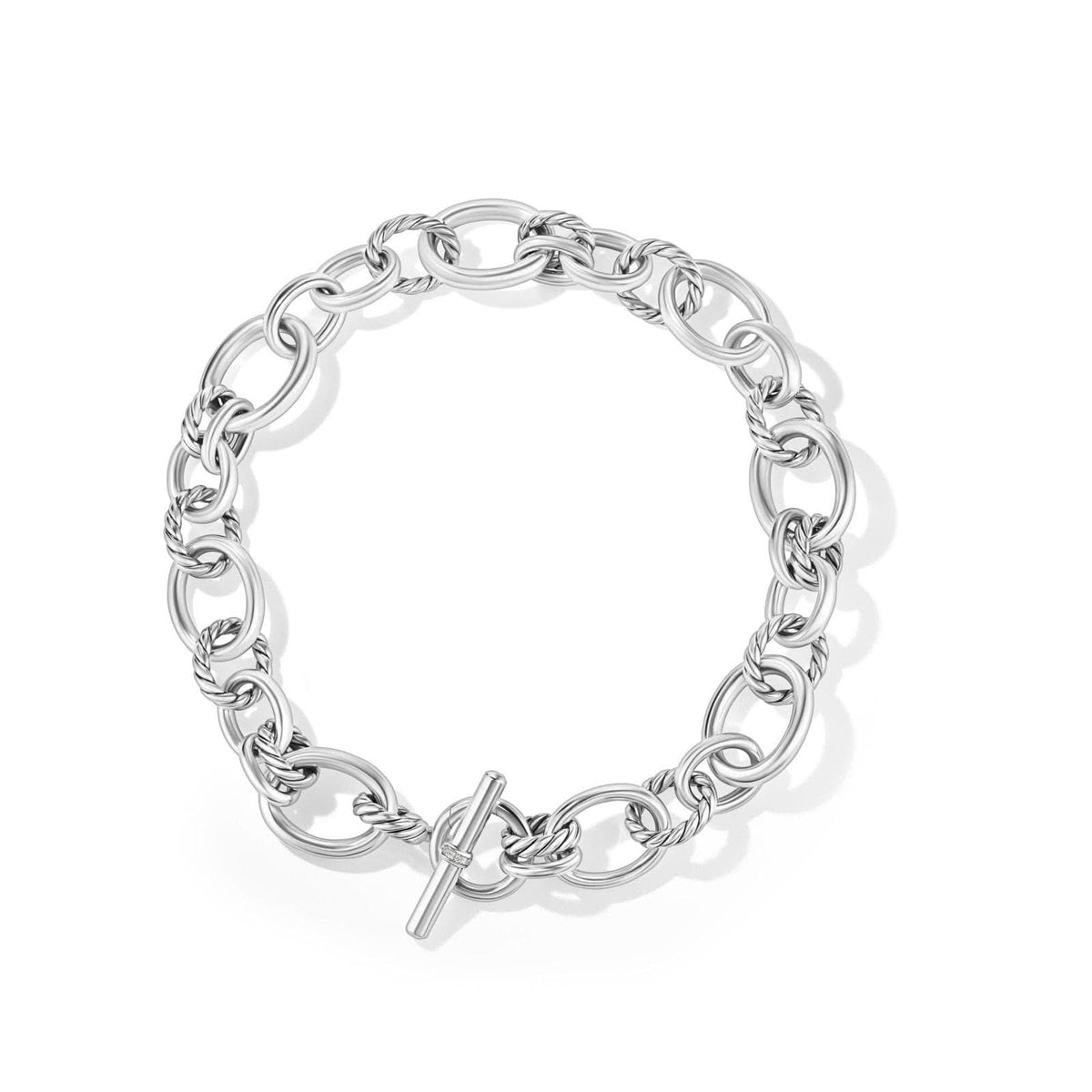 DAVID YURMAN DY Mercer™ Chain Necklace in Sterling Silver with Diamonds, 25mm