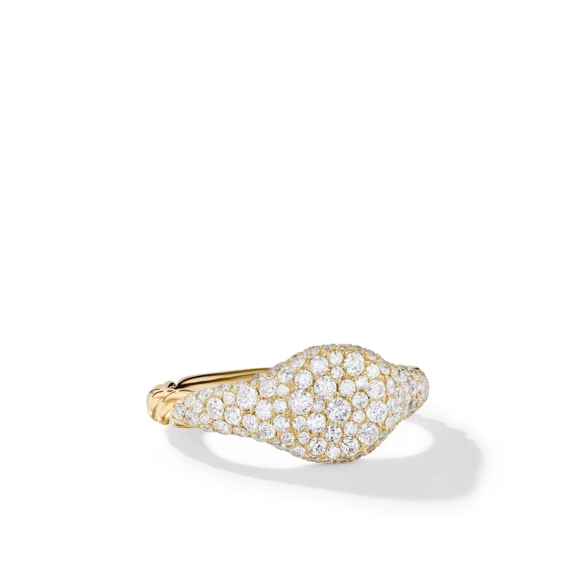 DAVID YURMAN Petite Pavé Pinky Ring in 18K Yellow Gold with Diamonds, 7mm