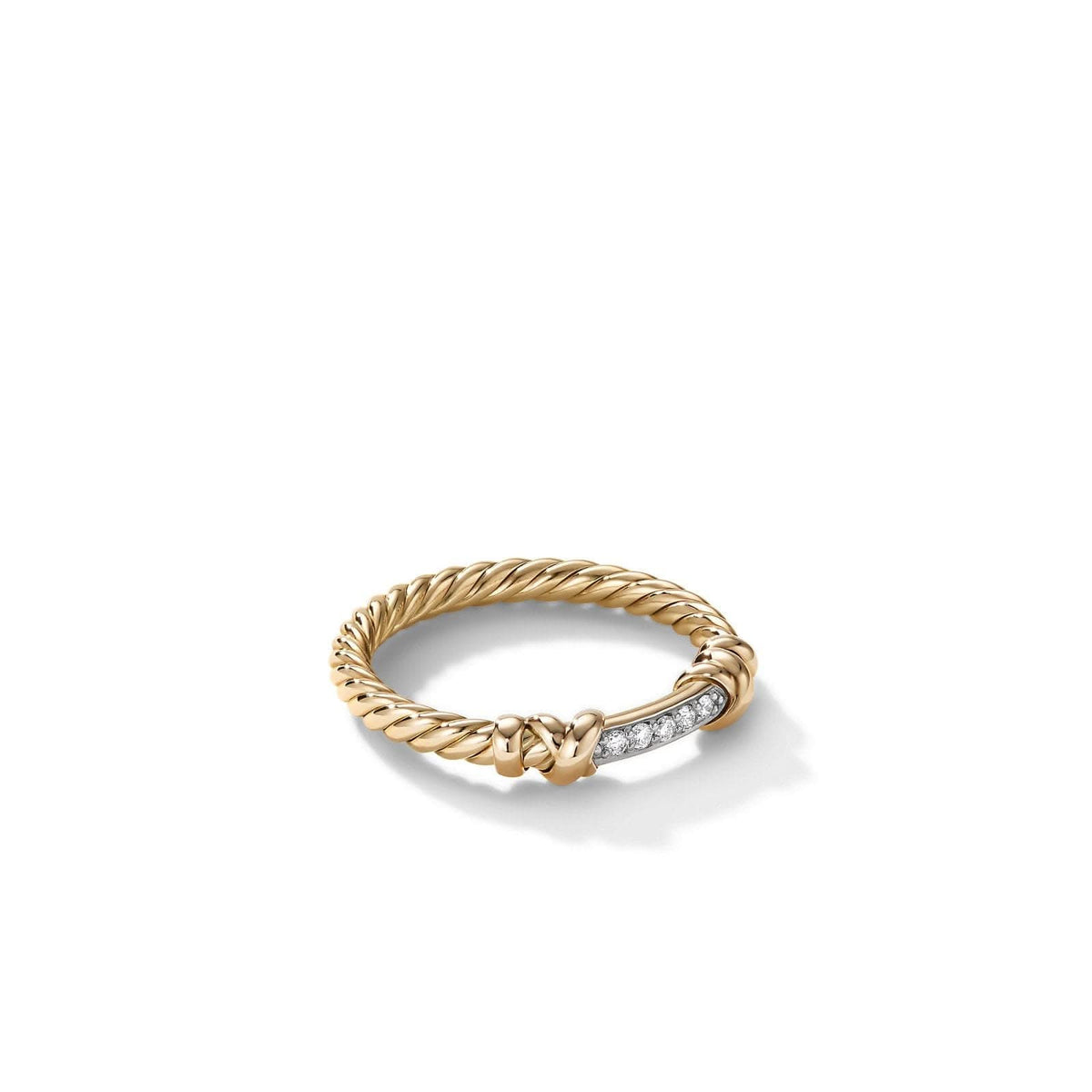 DAVID YURMAN Petite Helena Wrap Band Ring in 18K Yellow Gold with Diamonds, 4mm