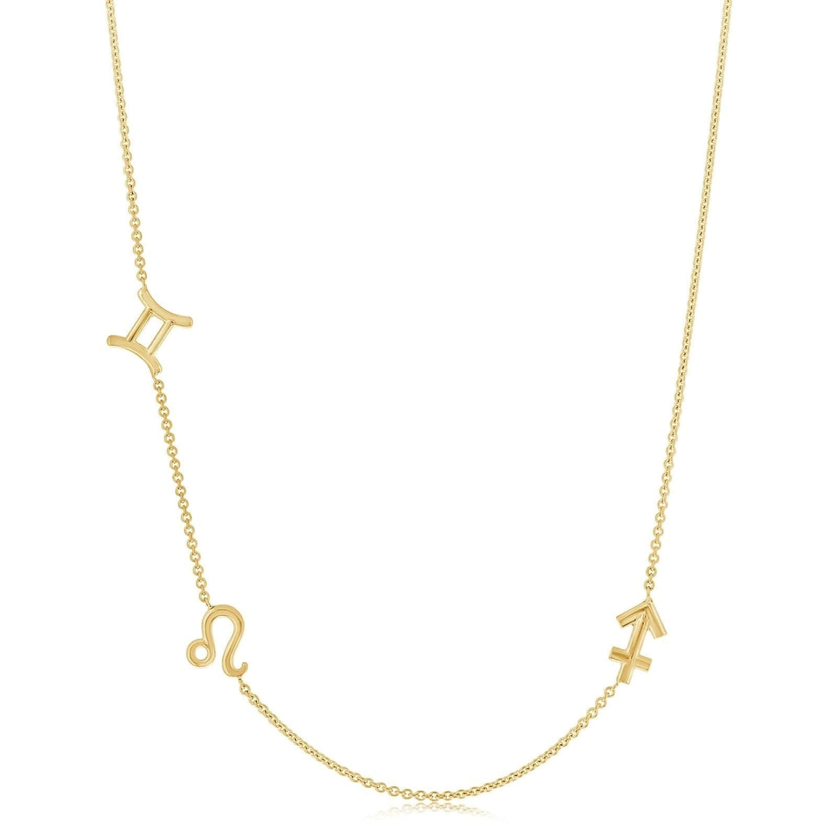 Three Charm Zodiac Station Necklace