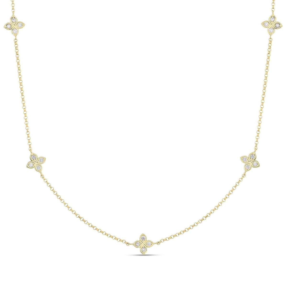 ROBERTO COIN Love by the Inch 5 Station Flower Diamond Necklace