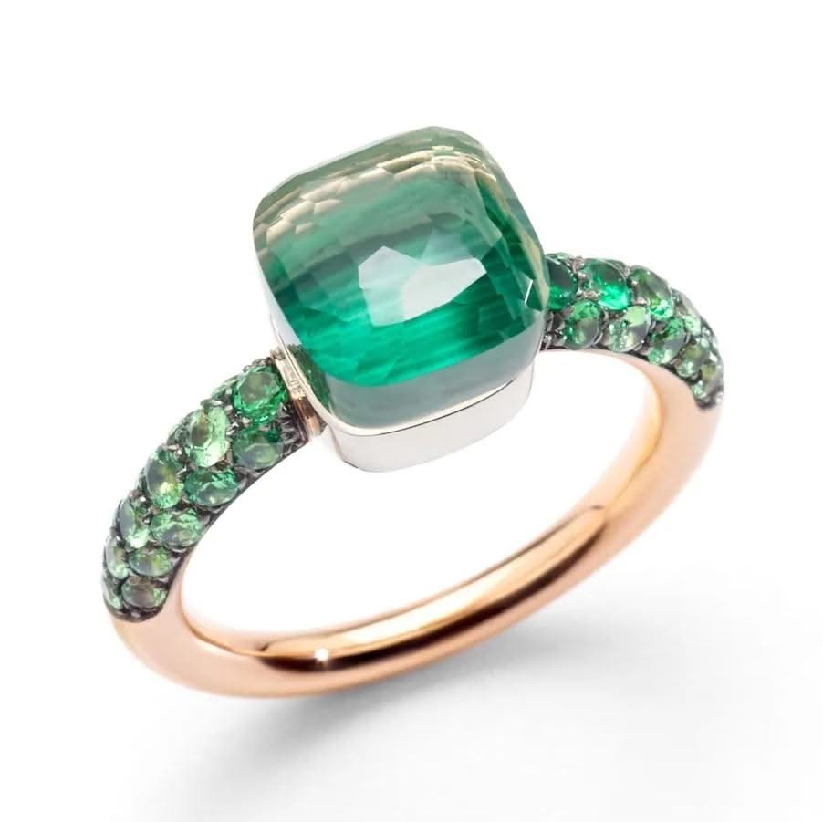 POMELLATO Nudo Petit Malachite & Prasiolite Ring