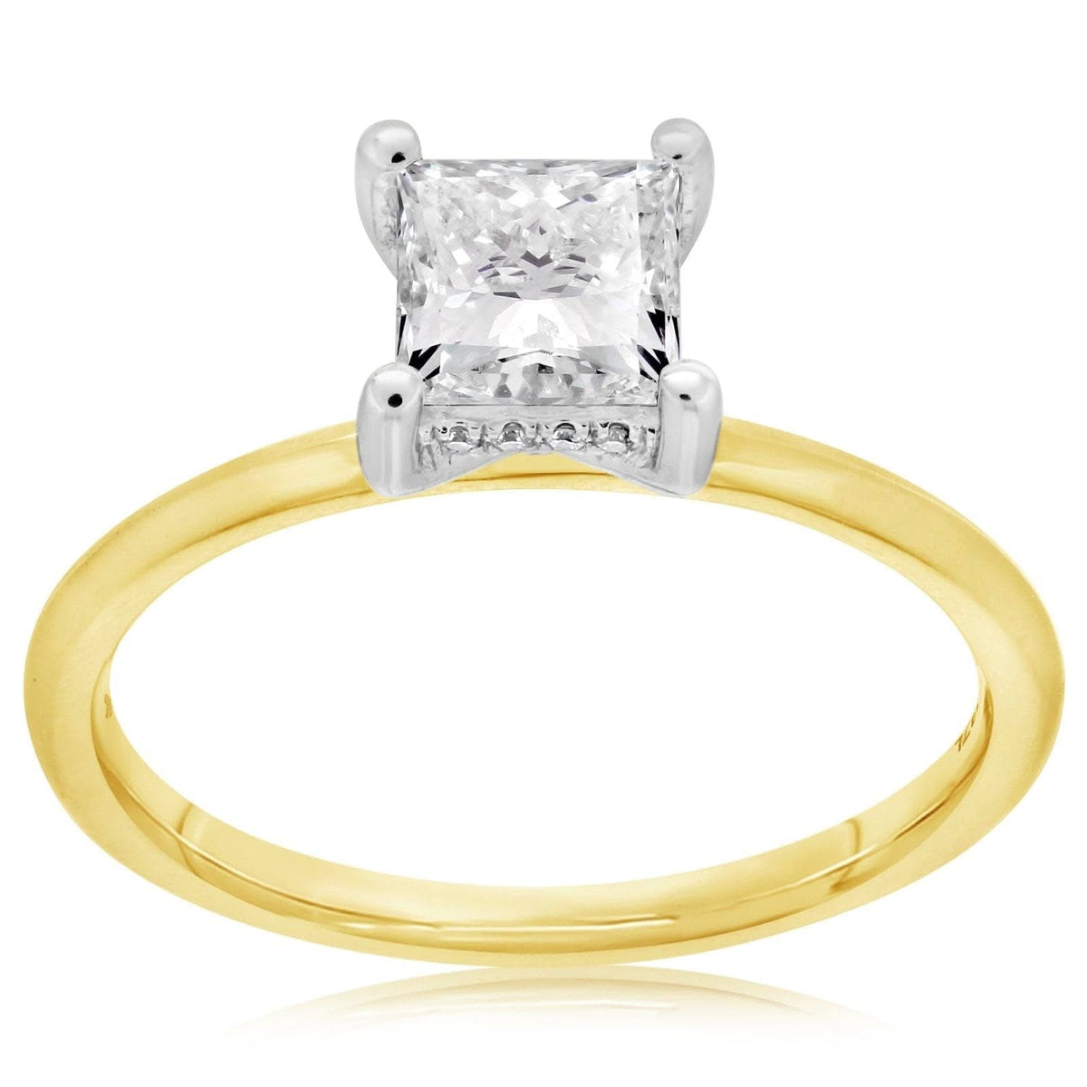1.00 Carat Princess Cut Diamond Engagement Ring
