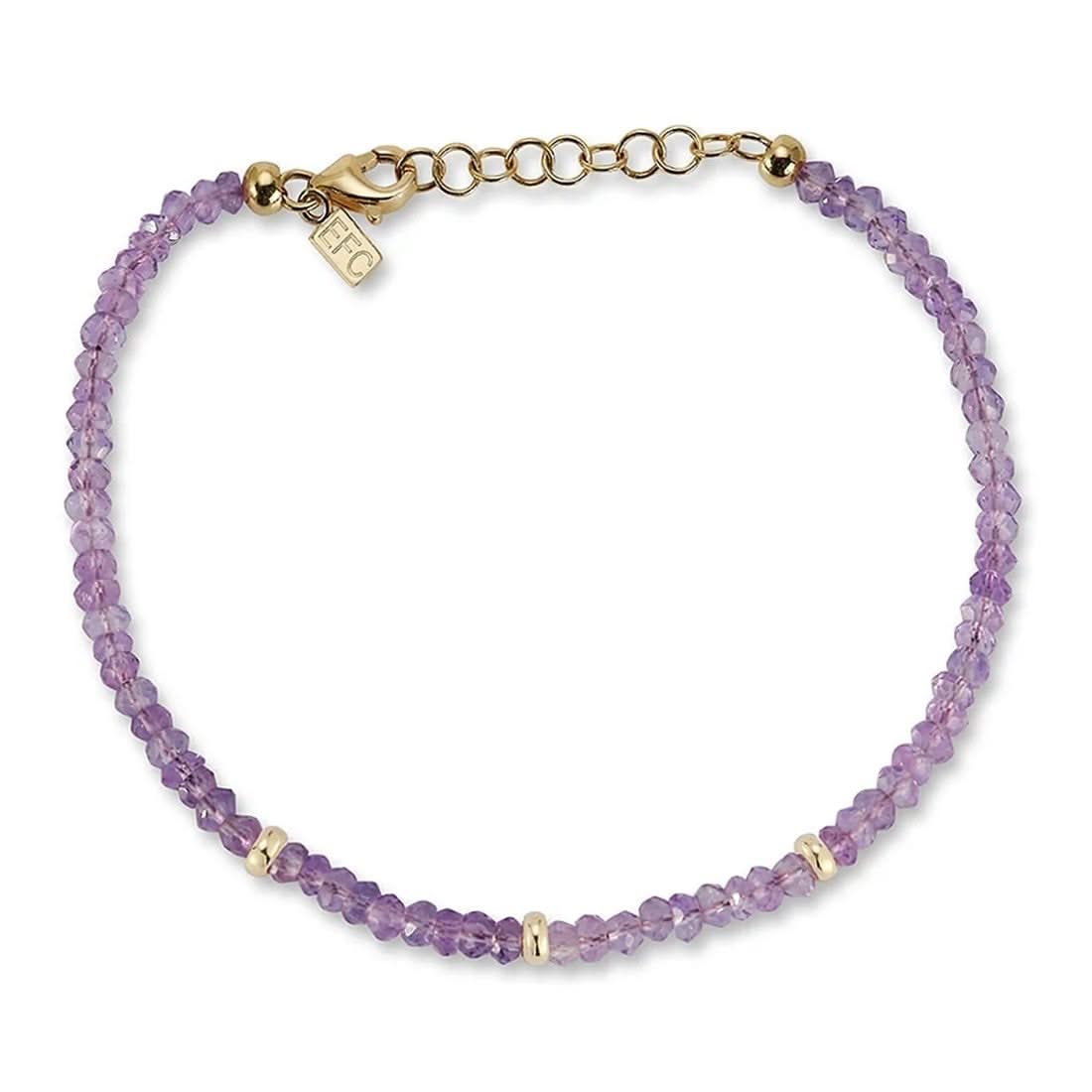 EF COLLECTION Amethyst Birthstone Bead Bracelet