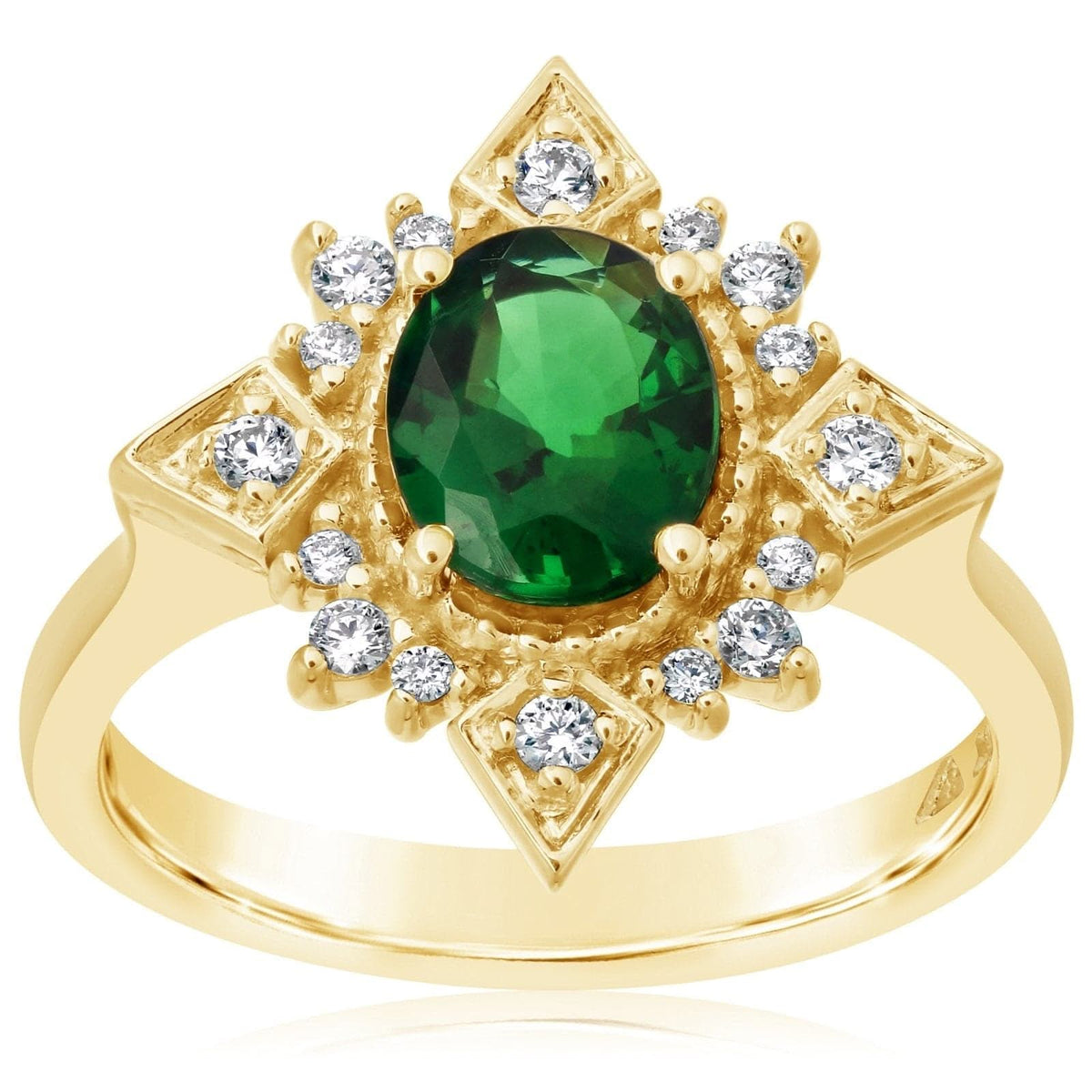 Green Tourmaline & Diamond Ring