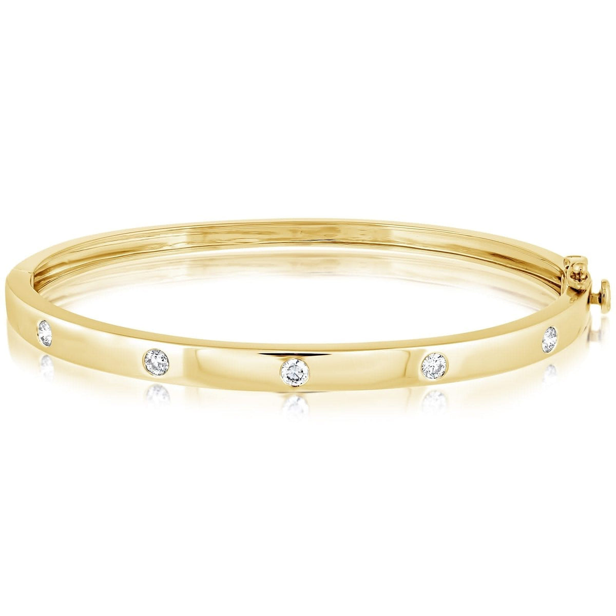 Flush Set Diamond Bangle Bracelet