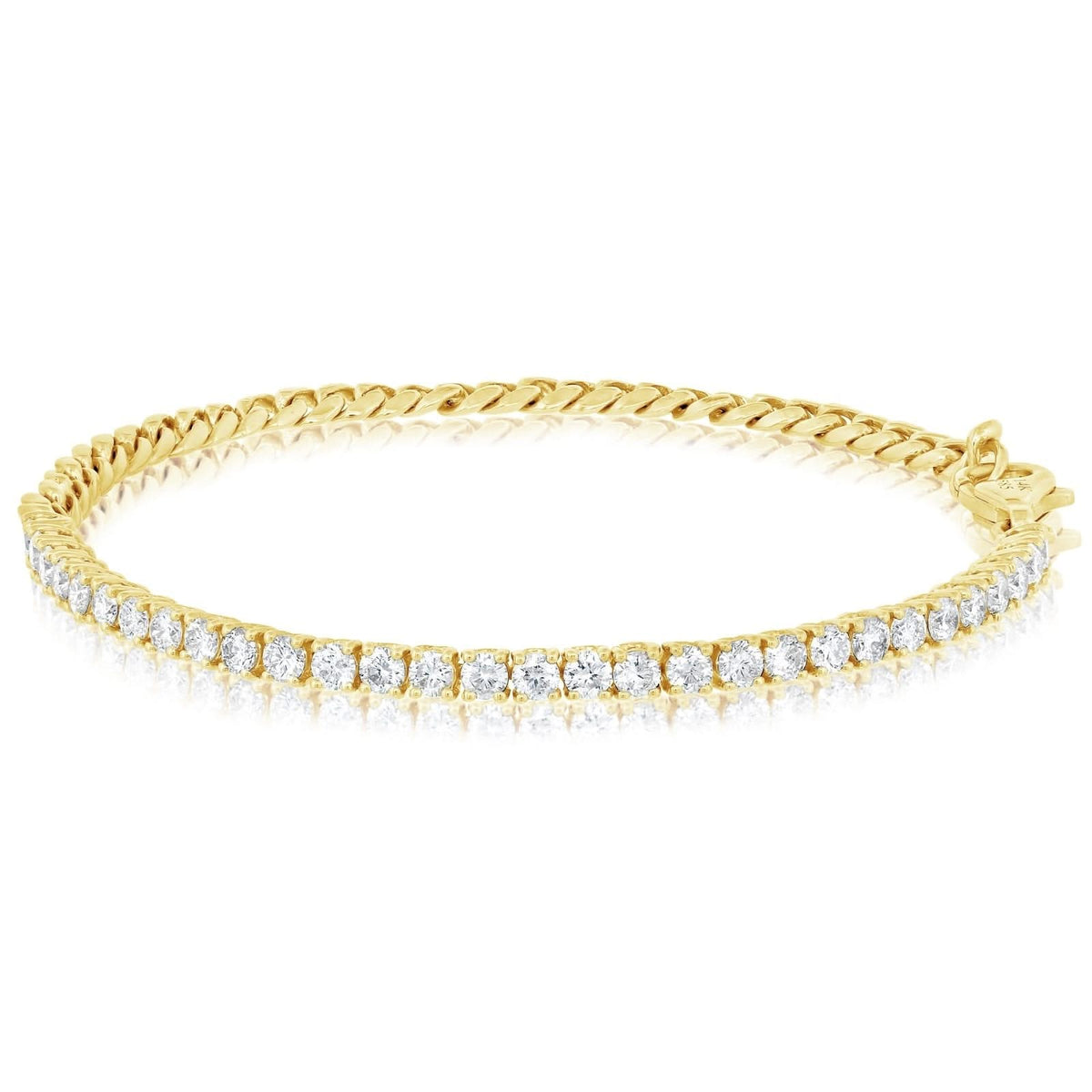 Diamond Line Curb Chain Bracelet