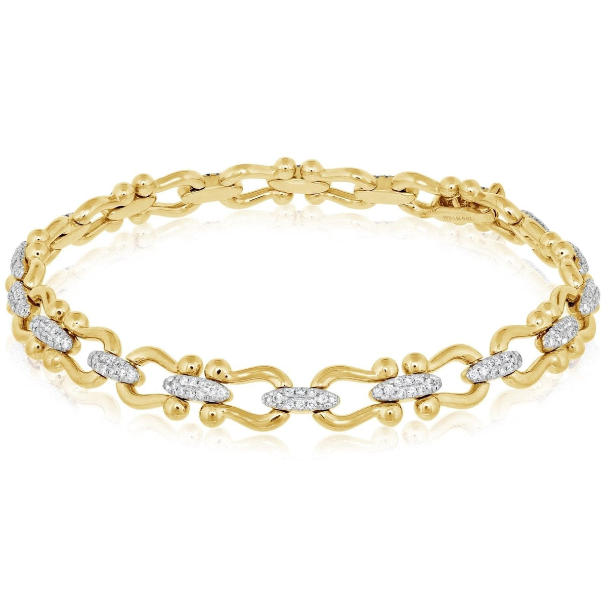 Two Tone Diamond Fashion Fancy Link Bracelet