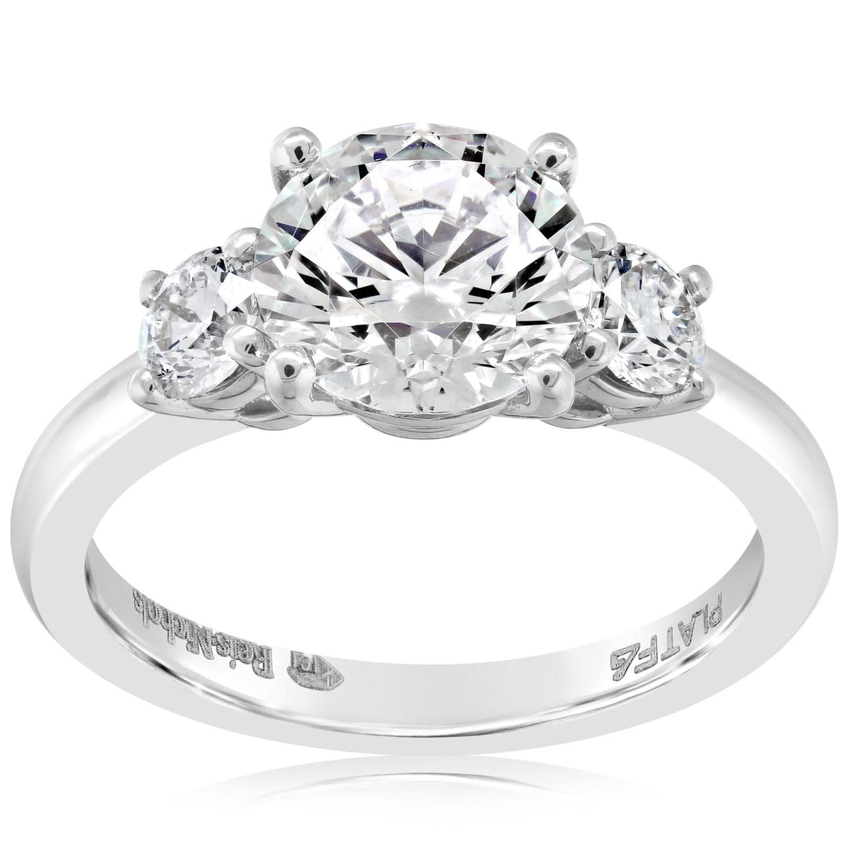 Three Stone Round Diamond Engagement Ring Setting