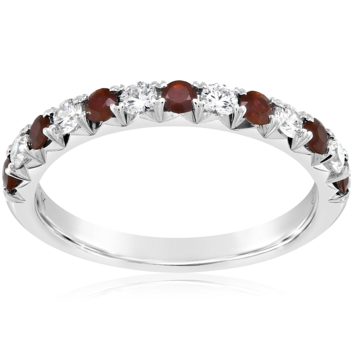 Alternating Garnet & Diamond Band