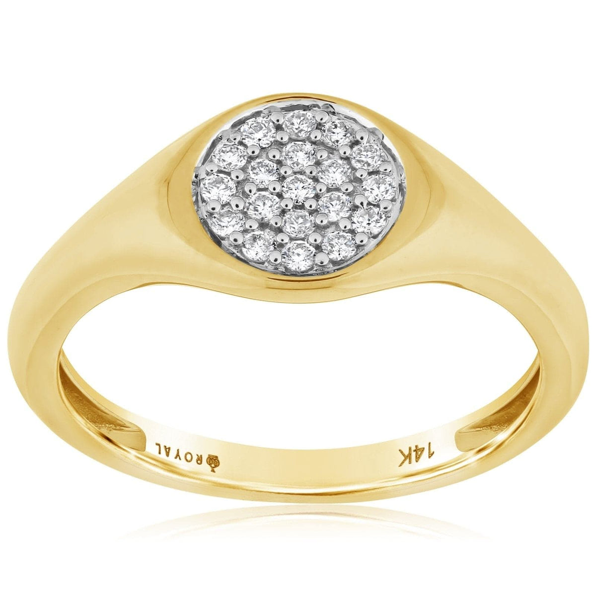 Diamond Cluster Signet Ring