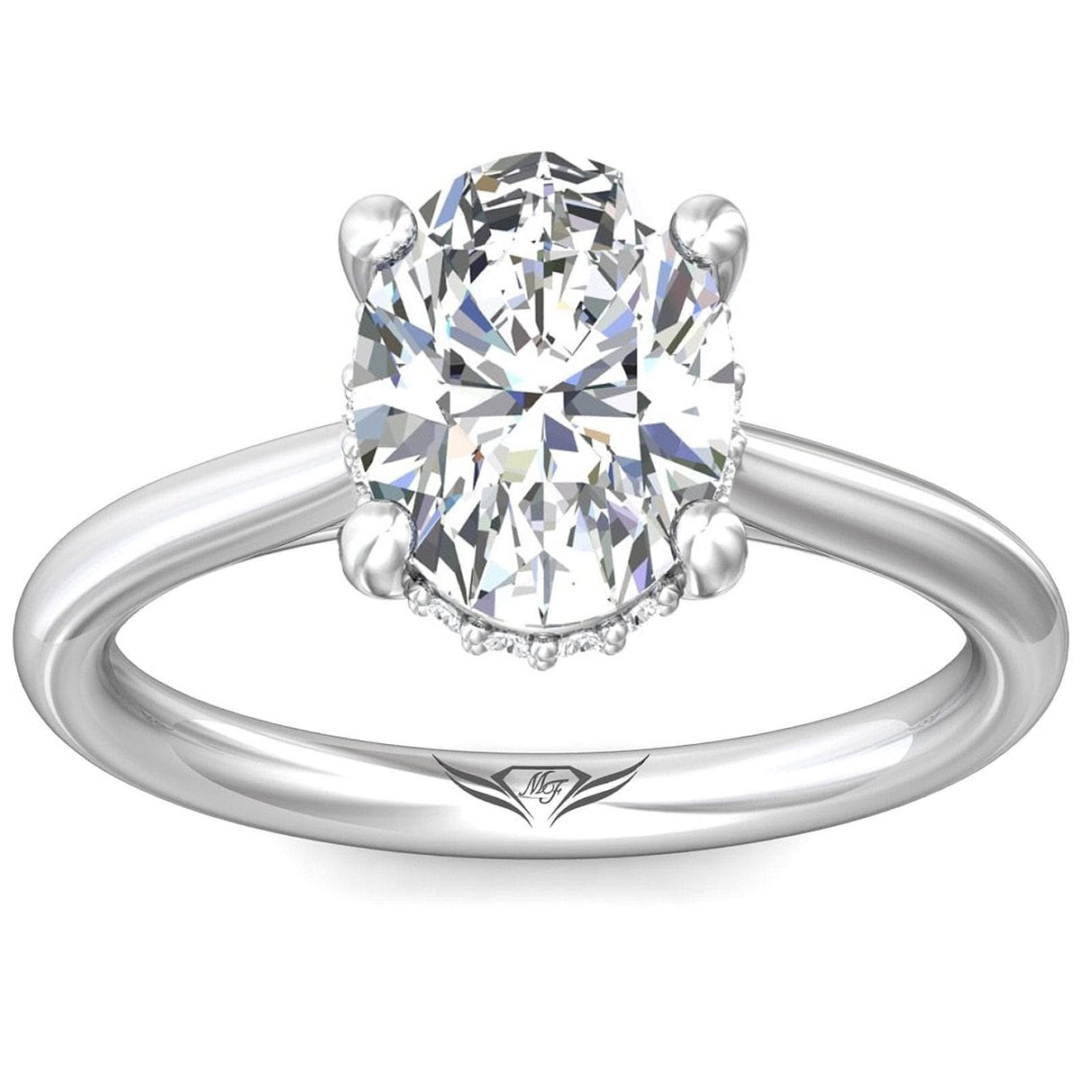 3.00 Carat Oval Diamond Engagement Ring Setting