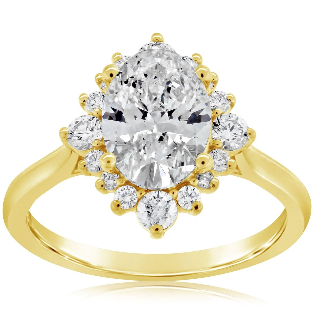 Modified Halo Oval Diamond Engagement Ring Setting