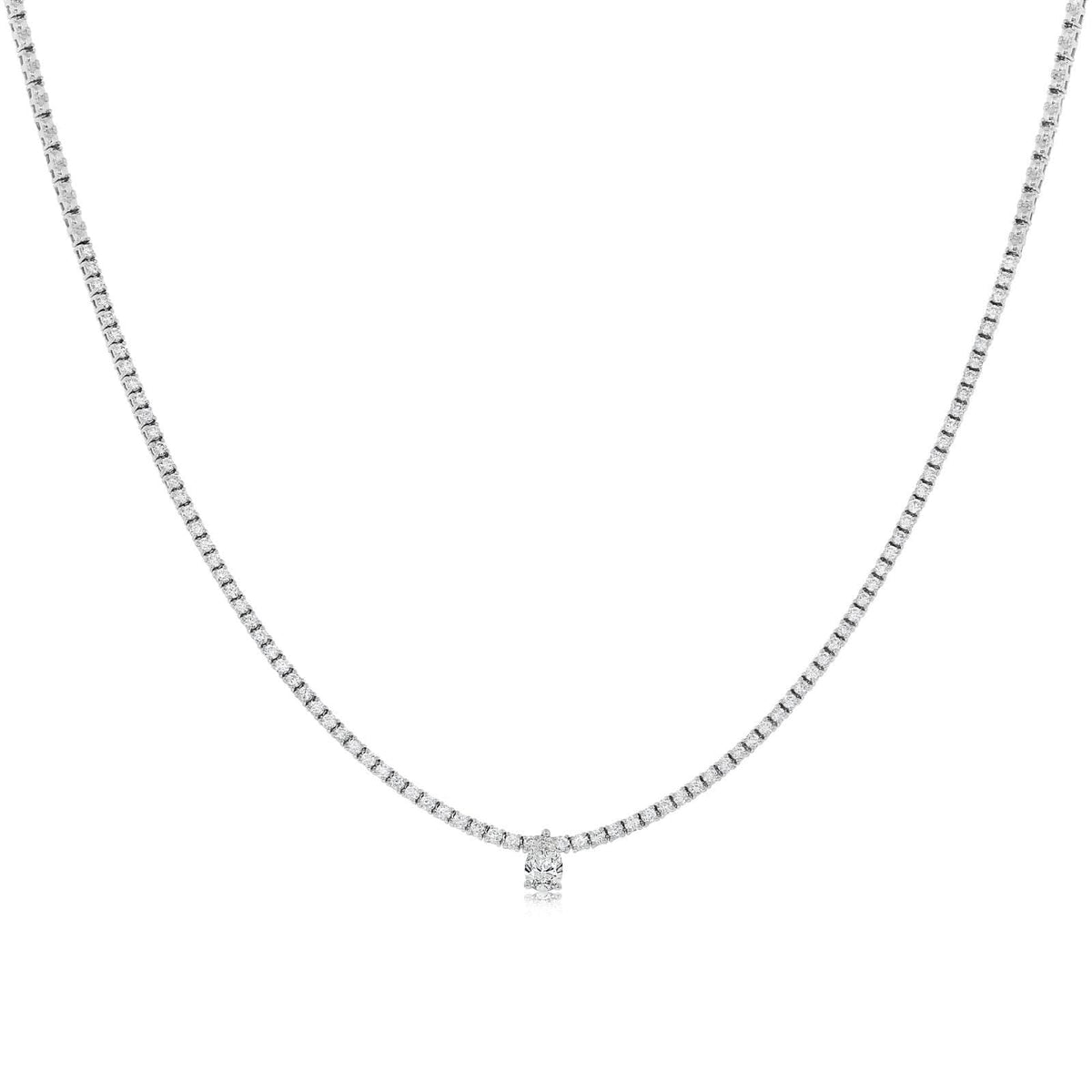 Pear Diamond Line Necklace