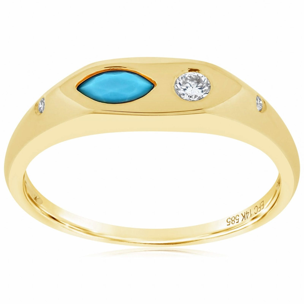 EF COLLECTION Diamond & Turquoise Treasure Ring