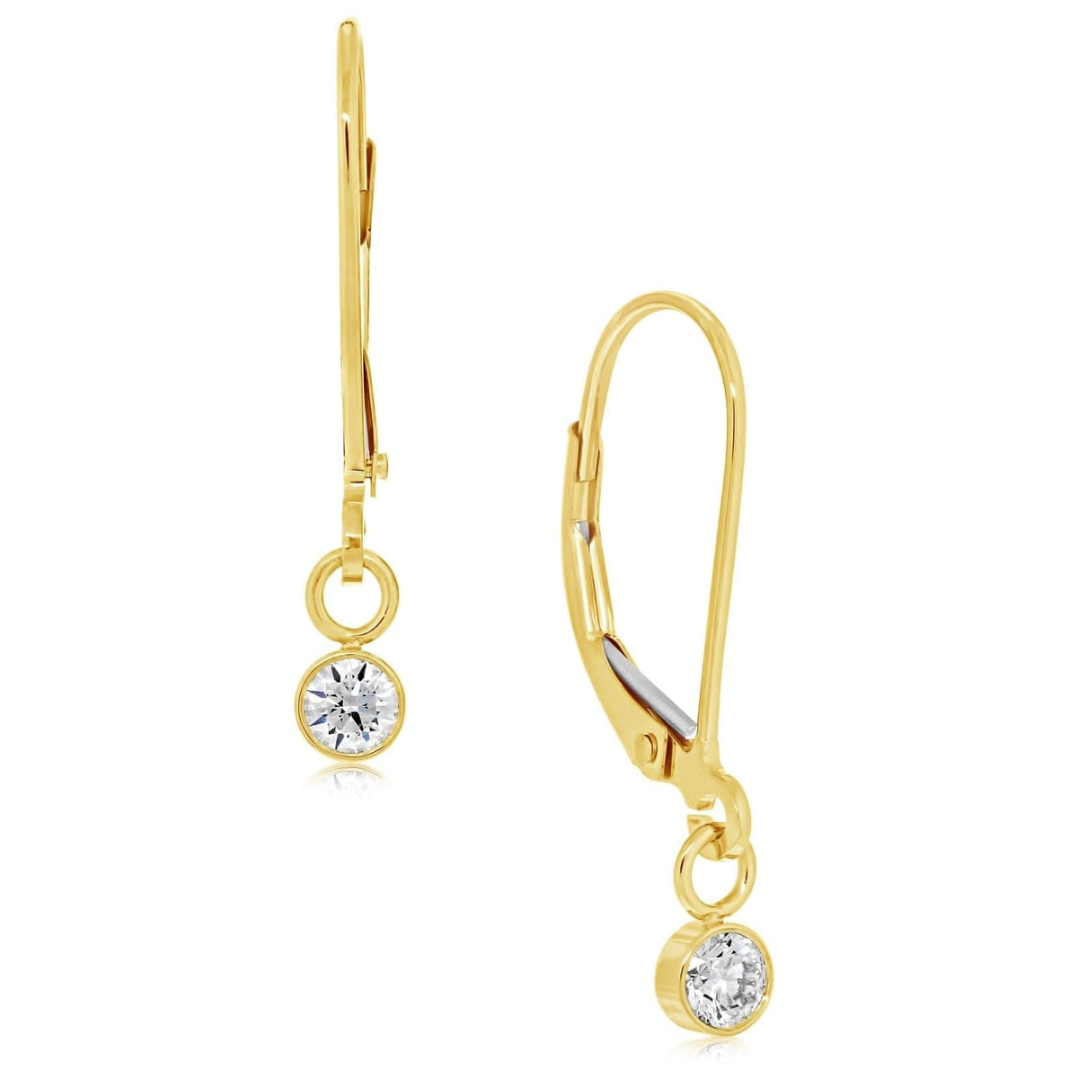 Round Diamond Drop Earrings