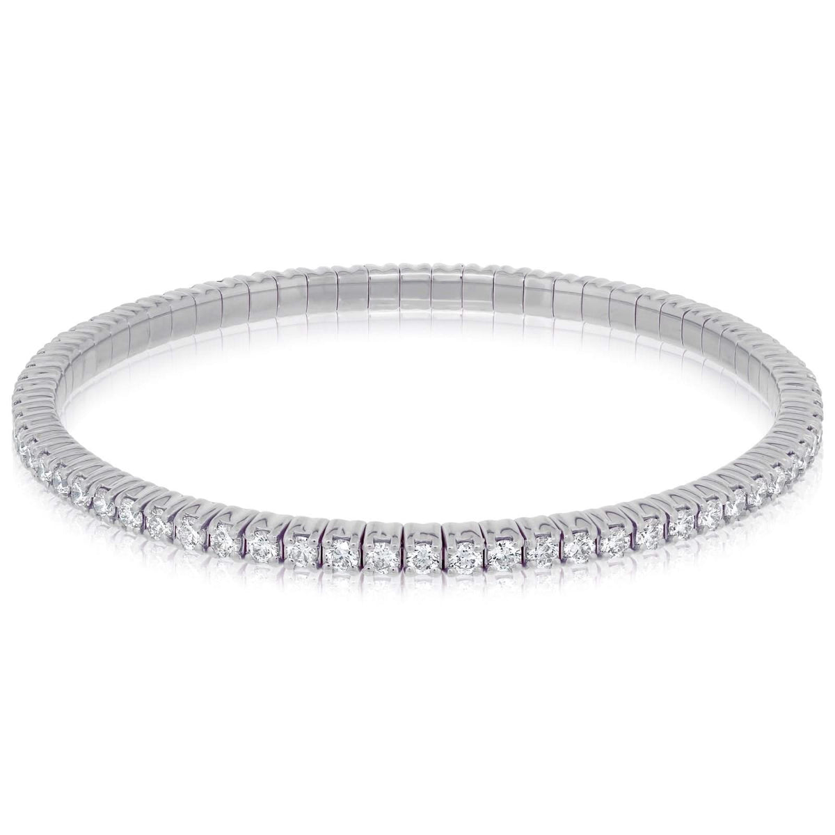 3 Carat White Gold Diamond Stretchy Bracelet