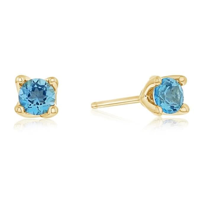 Blue Topaz Stud Earrings