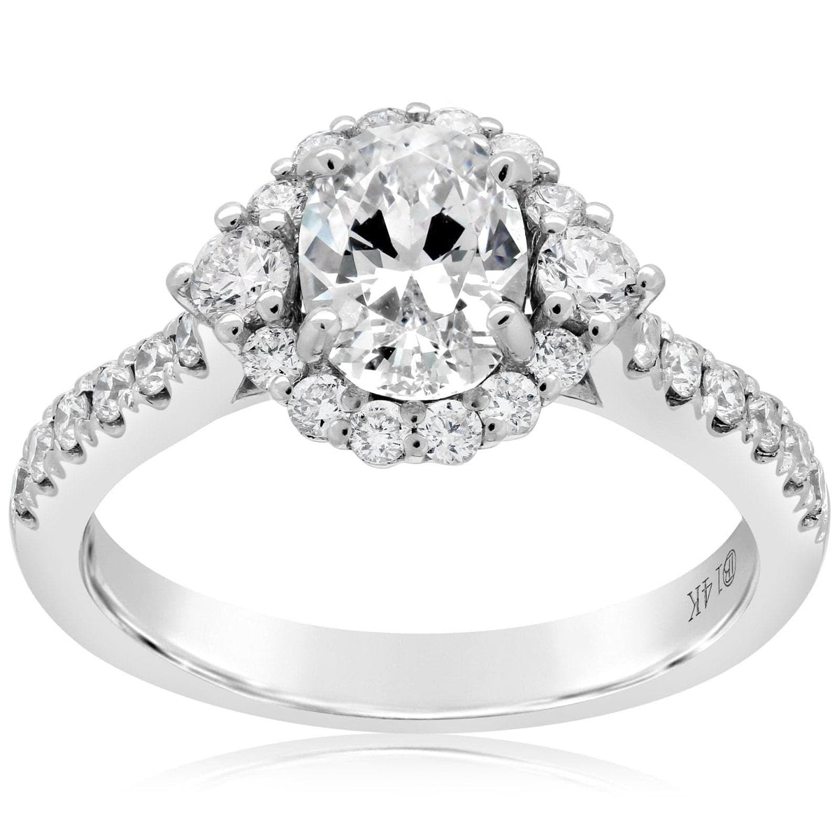 Oval Diamond Halo Engagement Ring Setting