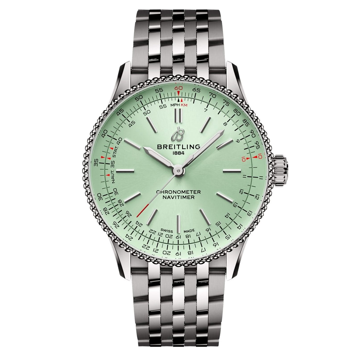 BREITLING Navitimer Automatic Mint Green Dial 36mm Watch