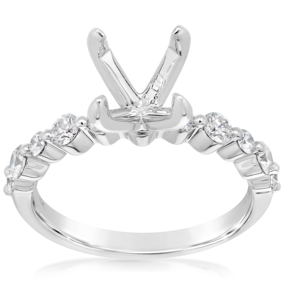 Alternating Diamond Design Engagement Ring Setting