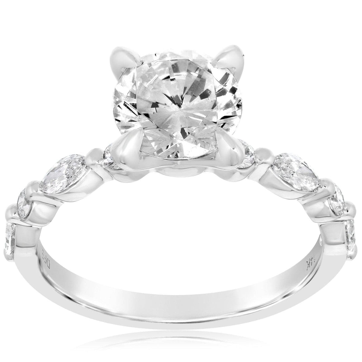 1/2 Carat Diamond Setting with East West Marquise Diamond Shank