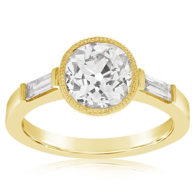 Complete Old European Cut Diamond Engagement Ring