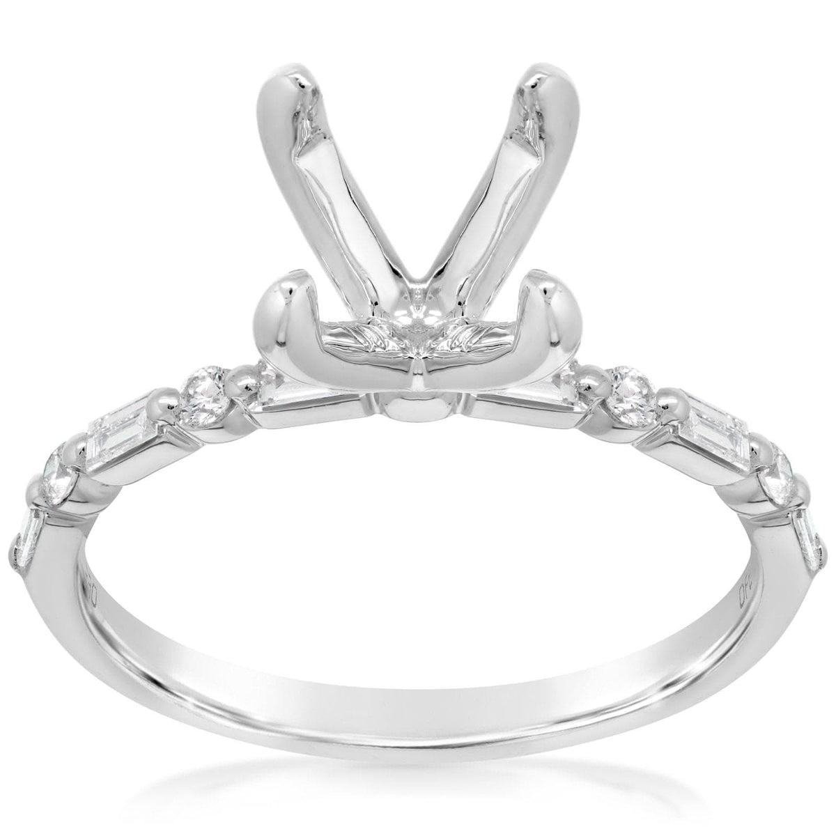 Baguette & Round Diamond Engagement Ring