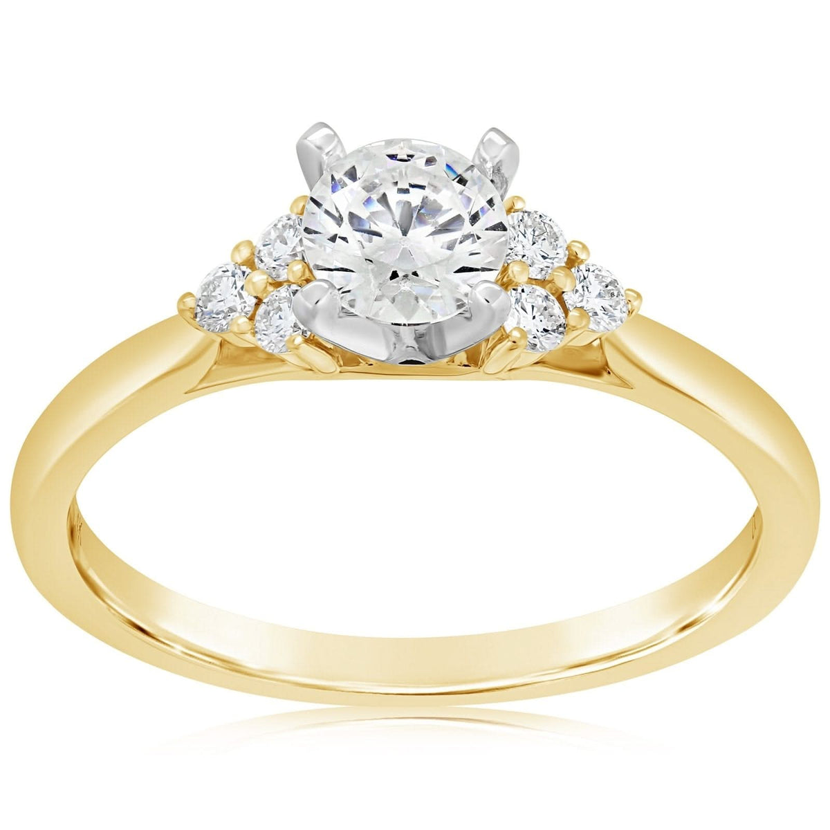 Diamond Cluster Sides Engagement Ring Setting