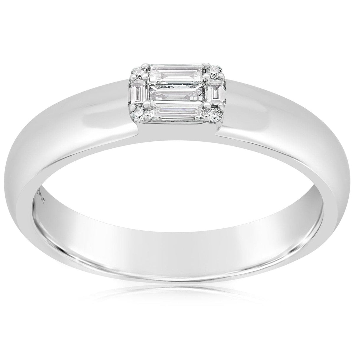 Diamond Cluster Wide Band Ring