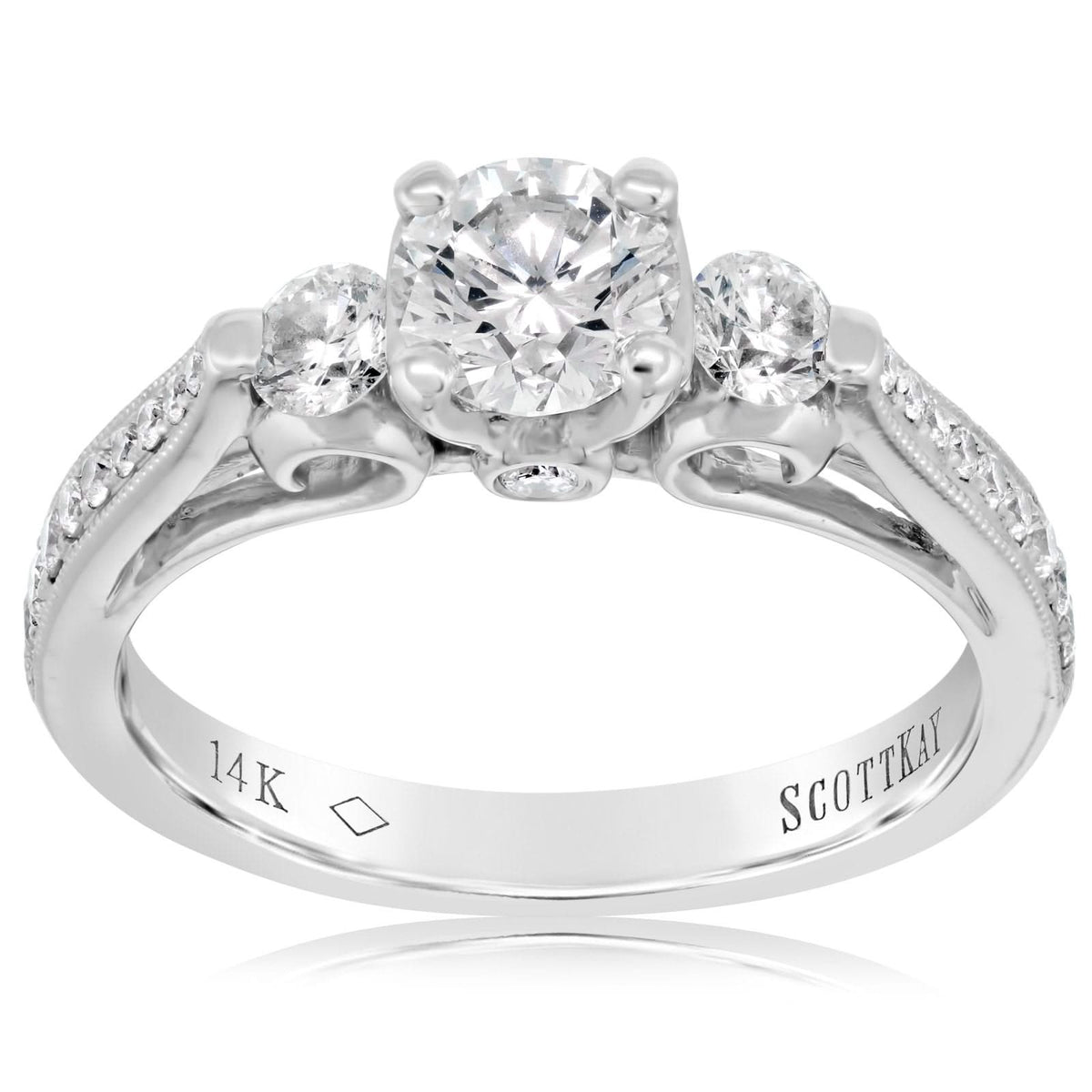 SCOTT KAY Vintage Style Diamond Engagement Ring