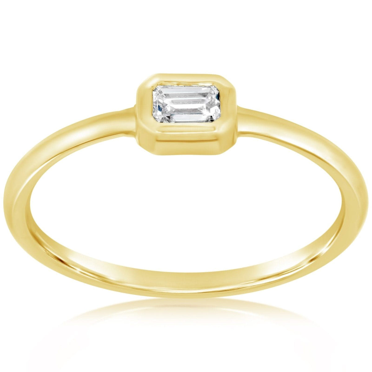 ZOE CHICCO Emerald Cut Diamond Bezel Ring