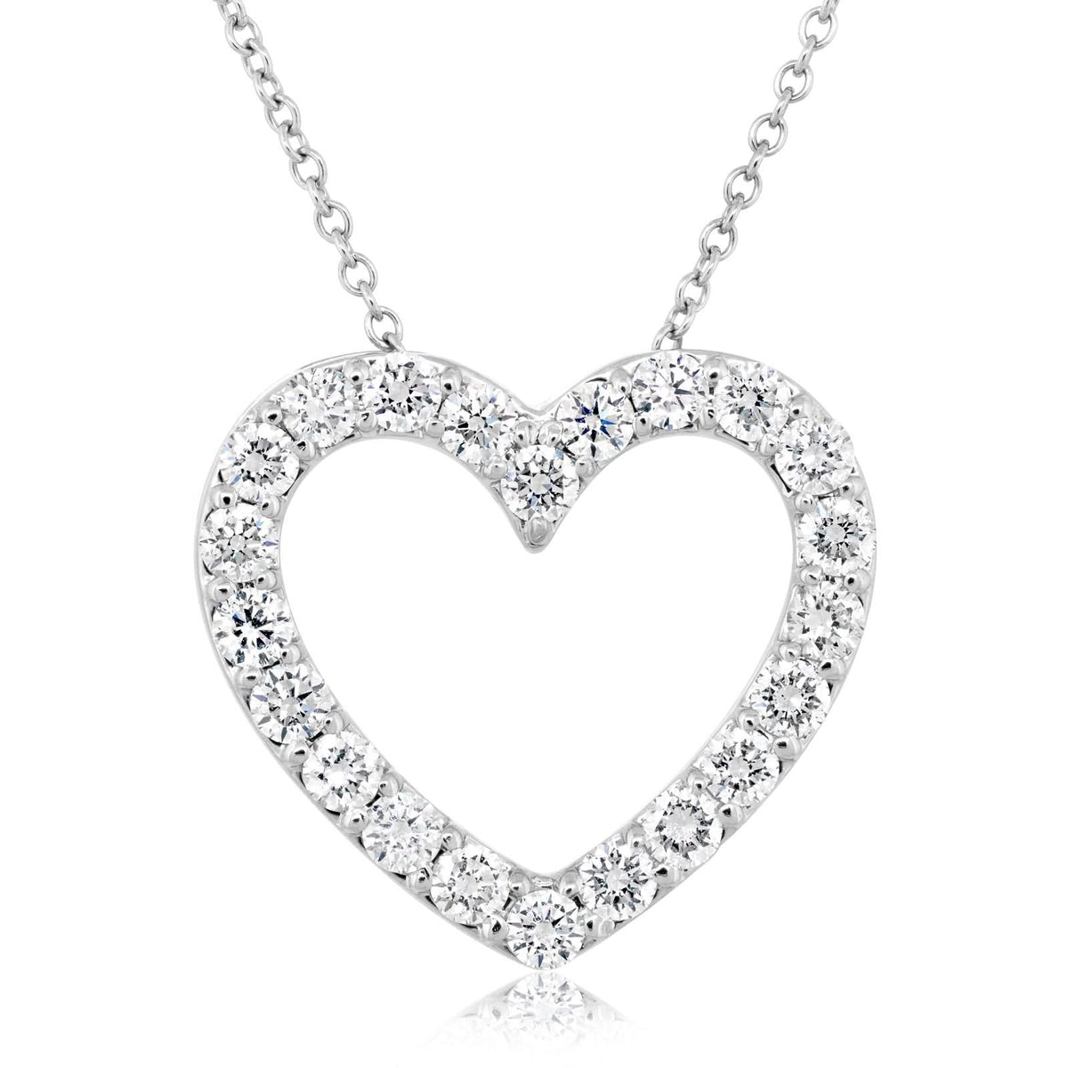 1 Carat Open Heart Diamond Pendant