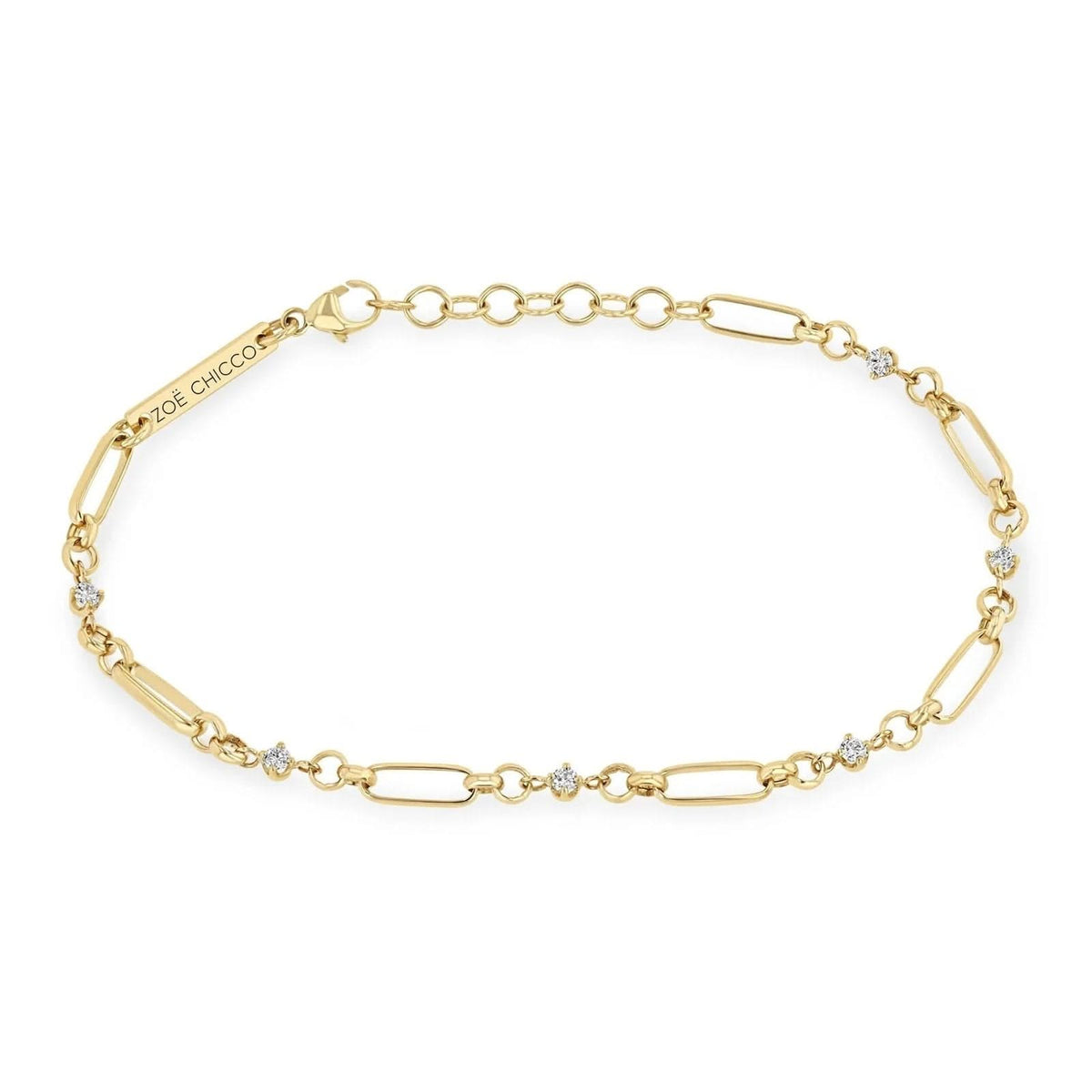 ZOE CHICCO Mixed Link Diamond Bracelet