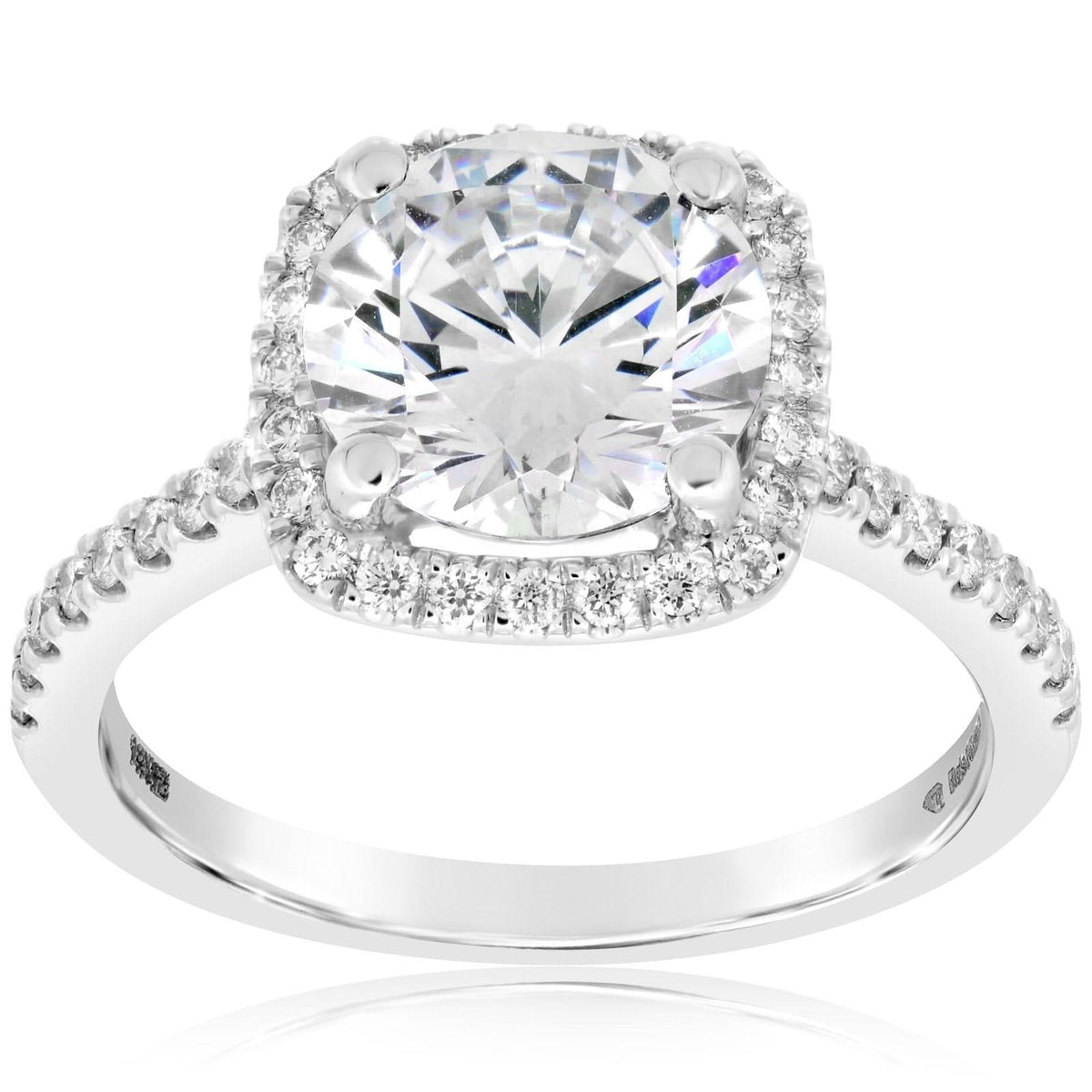 Rounded Square Halo Diamond Engagement Ring Setting