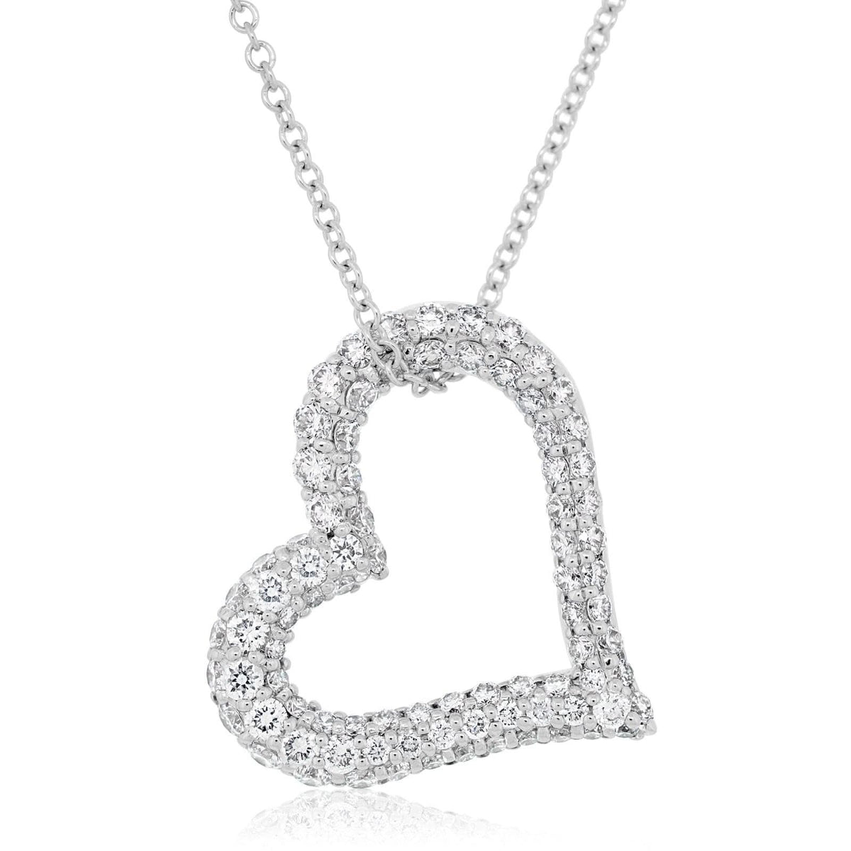 Pavé Diamond Heart Pendant Necklace