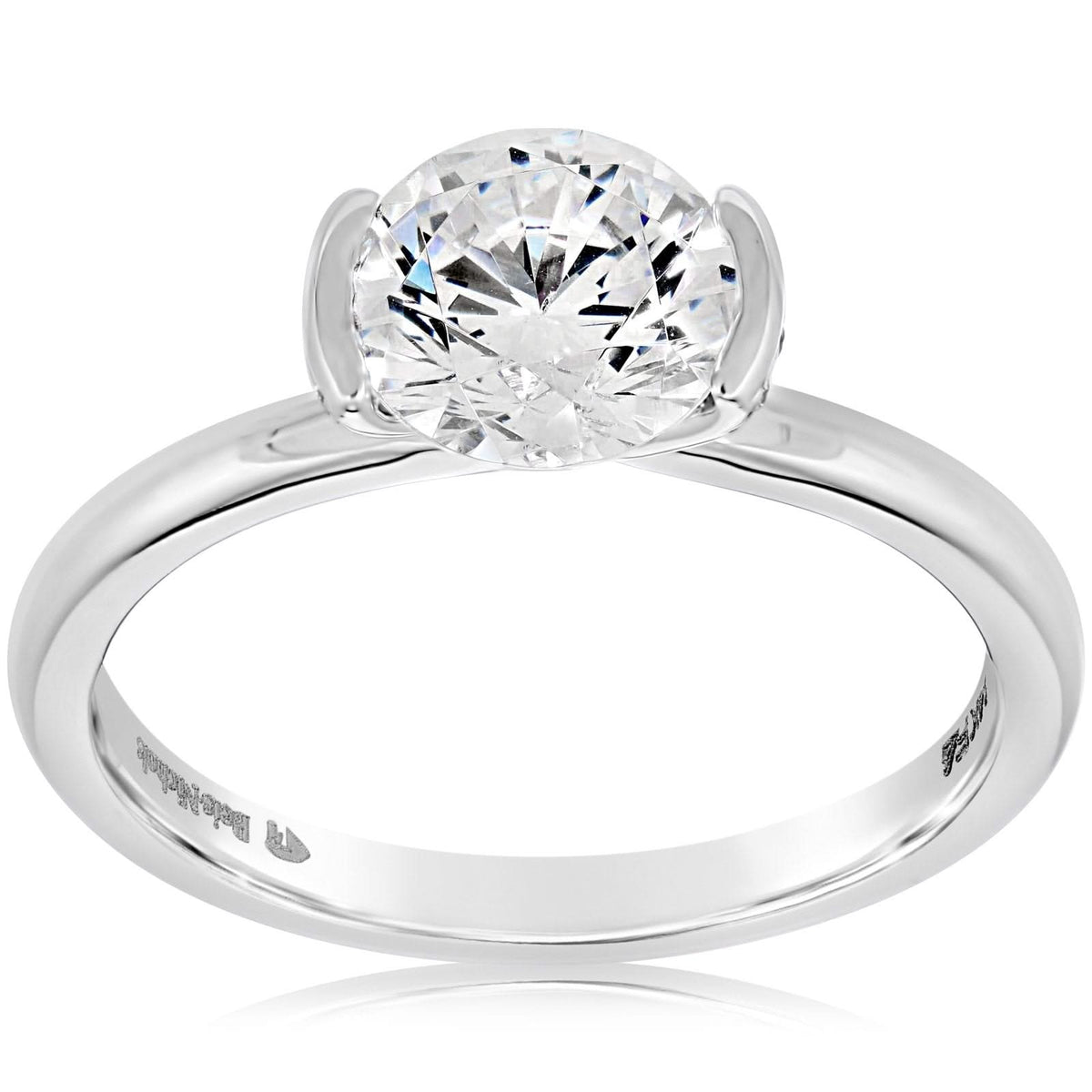 Half Bezel Diamond Engagement Ring Setting
