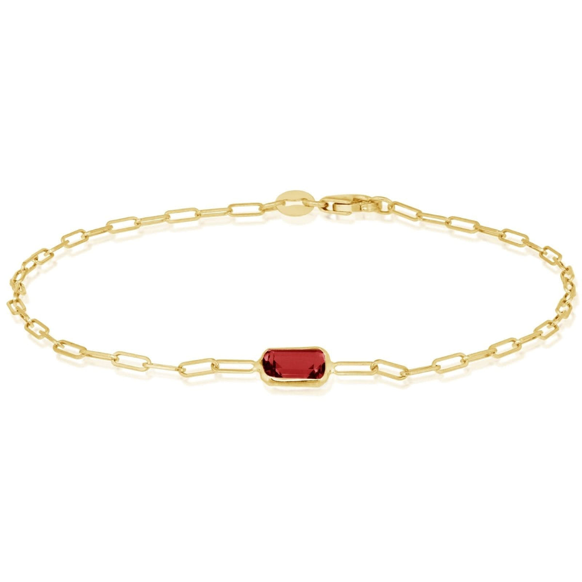 Garnet Paperclip Bracelet