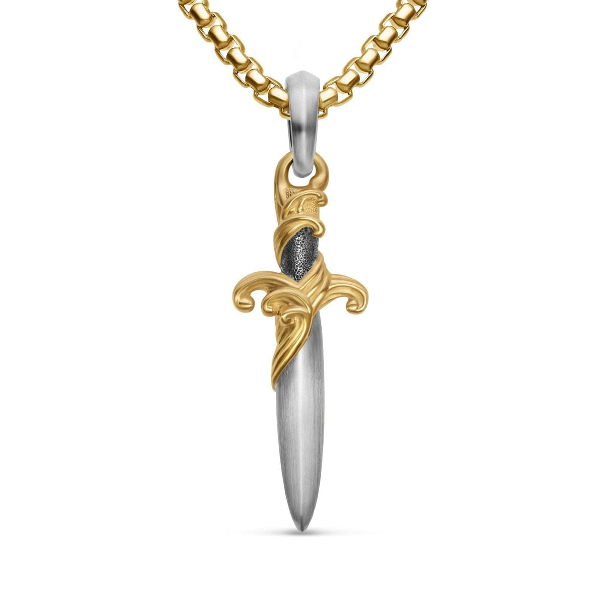 DAVID YURMAN Waves Dagger Amulet in Sterling Silver with 18K Yellow Gold, 31mm